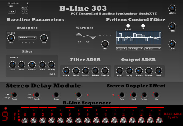 B Line 303 By Sonicxtc Free Chorus Eq Filter Sequencer Synth Analog Synth Vst Instrument Download